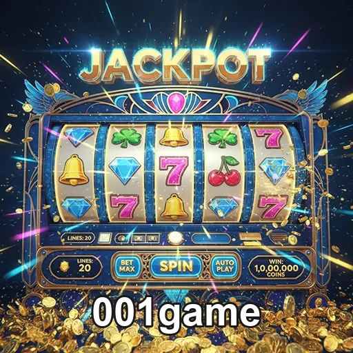 Imagem de uma máquina caça-níquel do 001game com símbolos vibrantes, ideal para jogadores de slots online no site 001gam